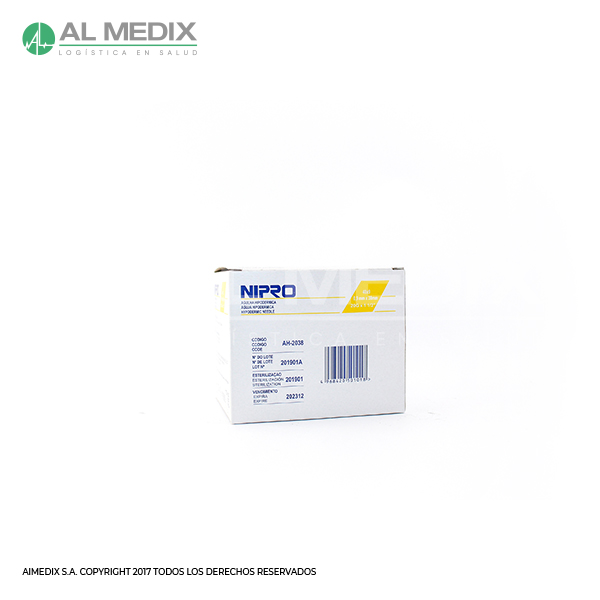 Aguja Hipodérmica Nipro 20GX1-1/2in